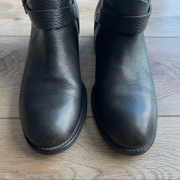 J. Crew Ryder Short Black Leather Buckle Boots - Picture 5 of 15